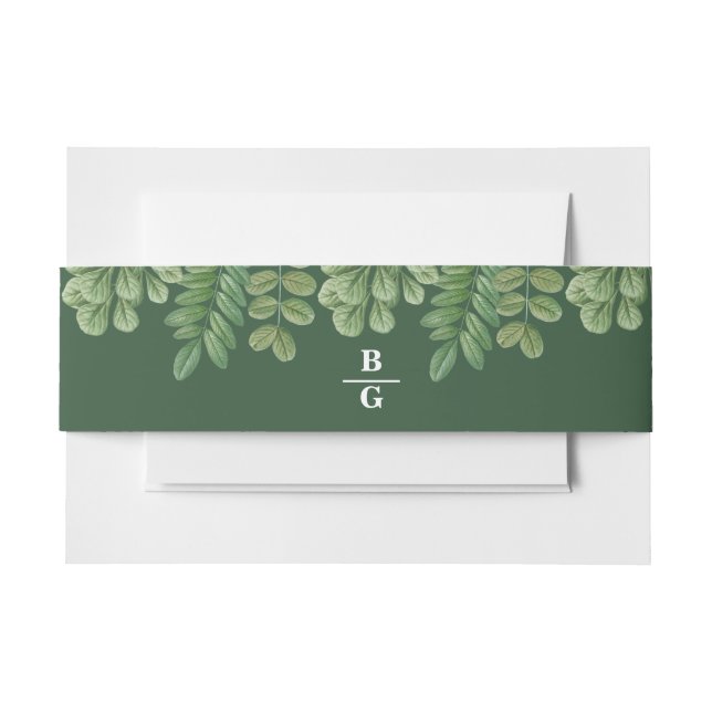 Cintas Para Invitaciones Verde acuático moderno Boda verde esmeralda (Anverso Ejemplo)