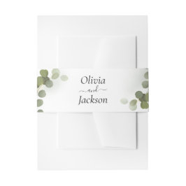 Cintas Para Invitaciones Verde Follaje Eucalipto