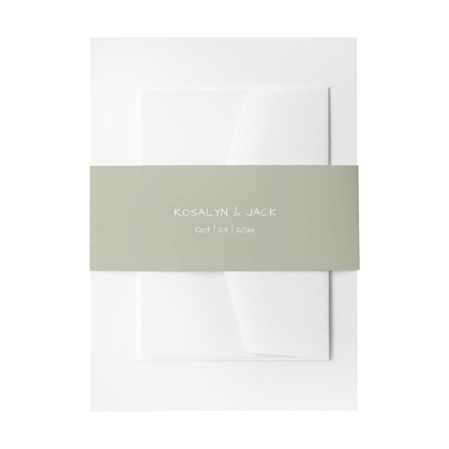 Cintas Para Invitaciones Verde mínimo y turbio (Anverso Ejemplo)