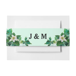Cintas Para Invitaciones Verde pastel con iniciales