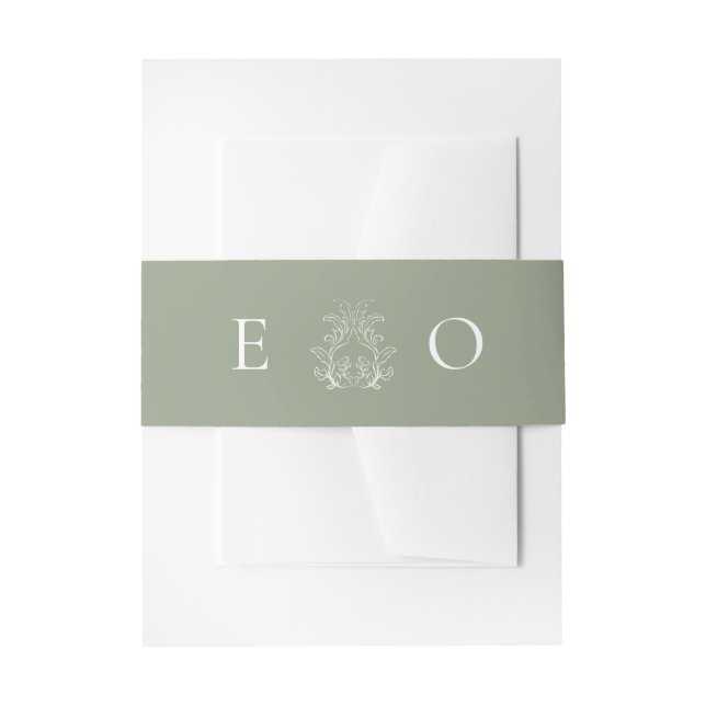 Cintas Para Invitaciones verde salvia (Anverso Ejemplo)