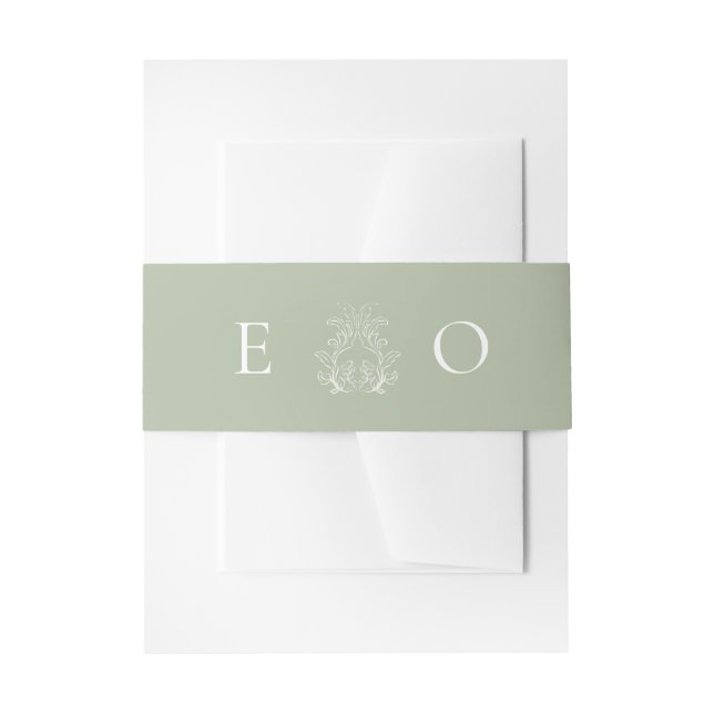 Cintas Para Invitaciones verde salvia (Anverso Ejemplo)