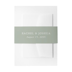 Cintas Para Invitaciones Verde Salvia   Boda Personalizada