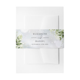 Cintas Para Invitaciones Verdor Floral Snowflakes Winter Wedding