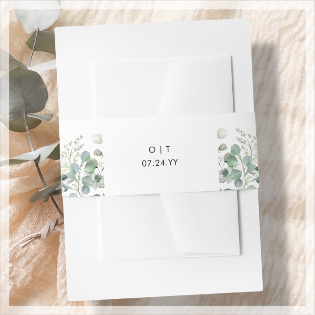 Cintas Para Invitaciones Verdor | Monograma blanco Boda (Subido por el creador)