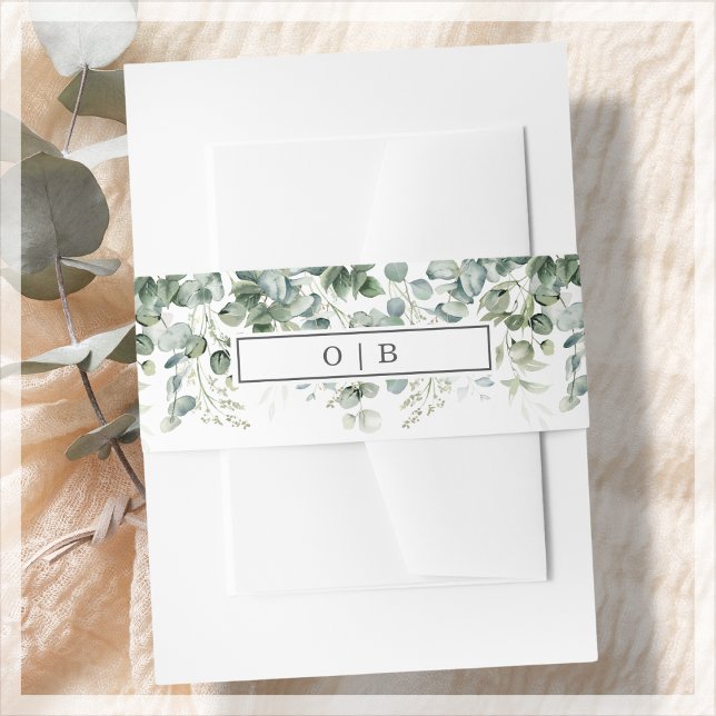 Cintas Para Invitaciones Verdor | Monograma blanco Boda (Subido por el creador)