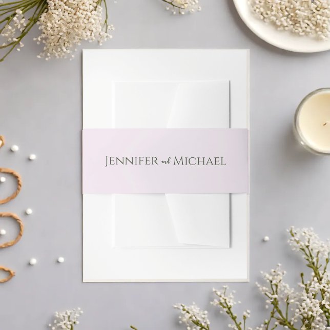 Cintas Para Invitaciones Verdor Sencillo matrimonio elegante (Greenery Simple Elegant Wedding Invitation Belly Band)