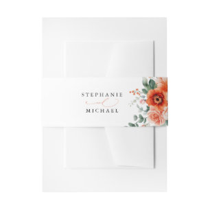 Cintas Para Invitaciones Verona Sunset Bright Naranja Boda floral moderno