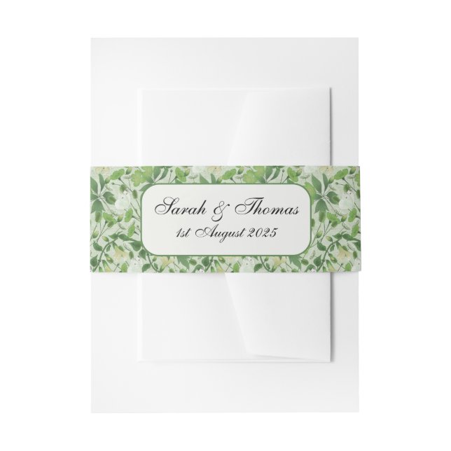 Cintas Para Invitaciones Victorian Meadow - belly band vertical (Anverso Ejemplo)