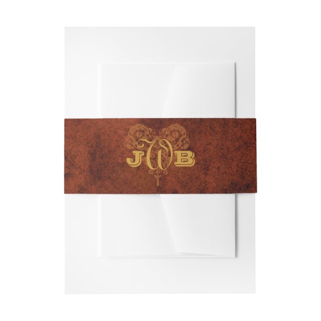 Cintas Para Invitaciones Victorian Steampunk Gears Heart Boda (Anverso Ejemplo)