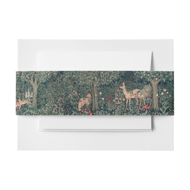Cintas Para Invitaciones Vida silvestre William Morris Greenery Fox (Anverso Ejemplo)