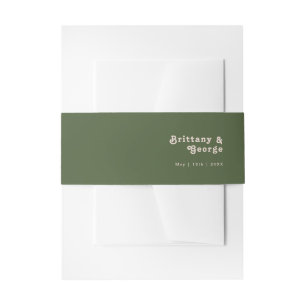 Cintas Para Invitaciones Videos retro simples   Boda verde oliva