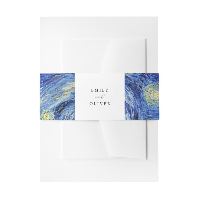 Cintas Para Invitaciones Vincent Van Gogh Starry Night Boda (Anverso Ejemplo)