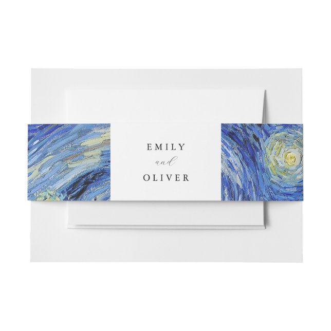 Cintas Para Invitaciones Vincent Van Gogh Starry Night Boda (Anverso Ejemplo)