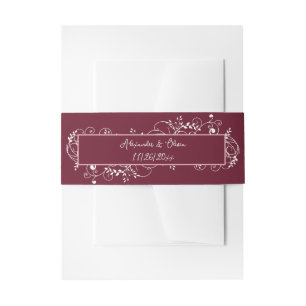 Cintas Para Invitaciones Vino Flourish Wedding Invitación Belly Banda