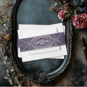 Cintas Para Invitaciones Vintage Bat Hasta La Muerte Boda Púrpura