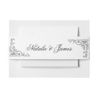 Cintas Para Invitaciones Vintage Black And White Old Money Trendy Wedding
