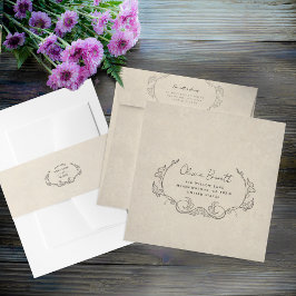 Cintas Para Invitaciones Vintage Elegant minimalist belly band 