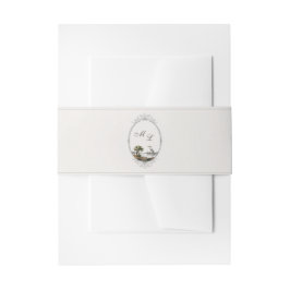 Cintas Para Invitaciones Vintage French Landscape Monogram Wedding