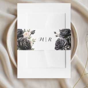 Cintas Para Invitaciones Vintage gótico Rosas negros invitan a la banda de 
