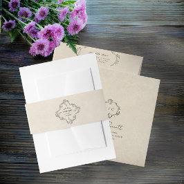 Cintas Para Invitaciones Vintage Minimalist Wedding Envelope Belly Band