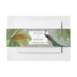 Cintas Para Invitaciones Vintage Peacock Feather Boda de la vegetación trop