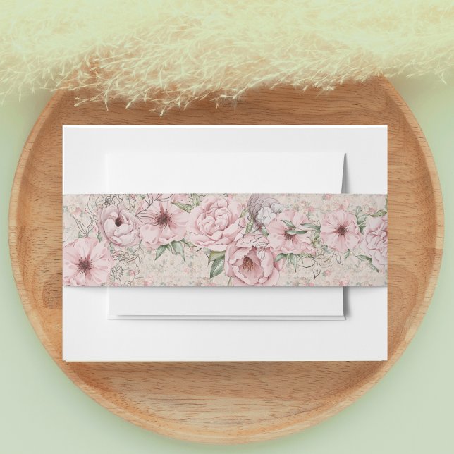 Cintas Para Invitaciones Vintage Rubor Peony Boda (Subido por el creador)