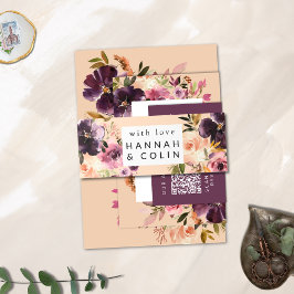 Cintas Para Invitaciones Violet Meadows floral otoño moderno