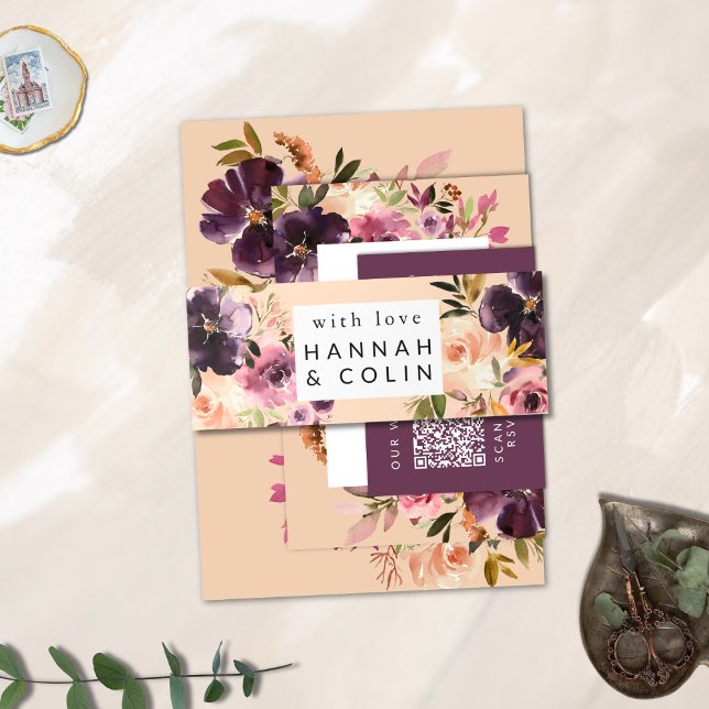 Cintas Para Invitaciones Violet Meadows floral otoño moderno (Subido por el creador)