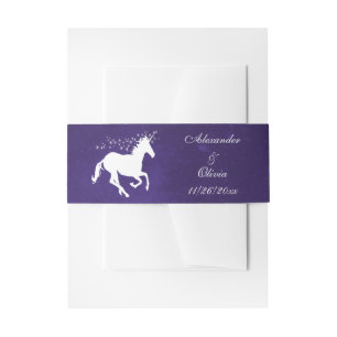 Cintas Para Invitaciones Violet Unicorn Invita a banda Belly