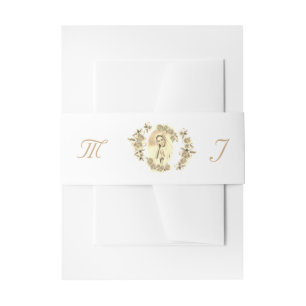 Cintas Para Invitaciones Virgin Mary Monogrammed Invitación Belly Band