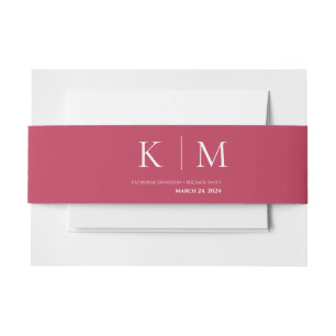 Cintas Para Invitaciones Viva Magenta y Boda blanco-