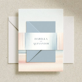 Cintas Para Invitaciones Wailea Watercolor Minimalista Elegante Boda de Pla