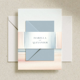 Cintas Para Invitaciones Wailea Watercolor Minimalista Elegante Boda de Pla
