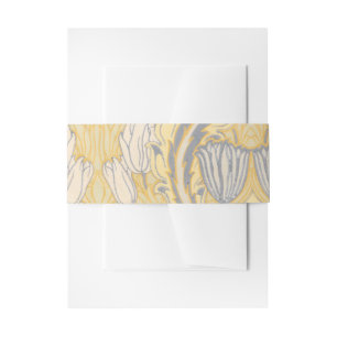 Cintas Para Invitaciones Walter Crane Blue White Tulips & Acanthus