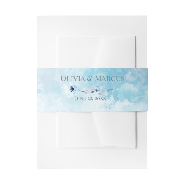 Cintas Para Invitaciones Wash acuático azul cielo (Anverso Ejemplo)