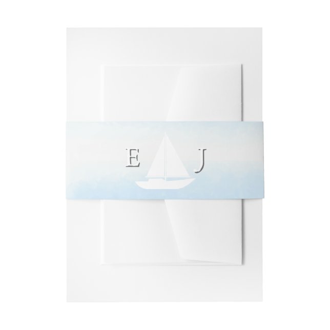 Cintas Para Invitaciones Water Meets Sky Watercolor Wedding (Anverso Ejemplo)