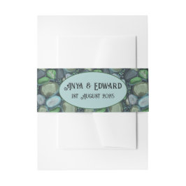 Cintas Para Invitaciones Water Pebbles - vertical de la banda del vientre B