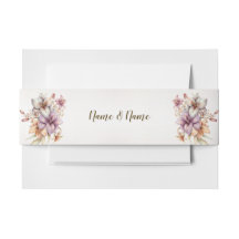 Watercolor Boho Flores rosas Rústico Elegante