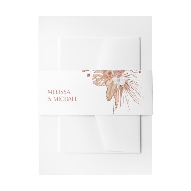 Cintas Para Invitaciones Watercolor Boho Wedding Thank You (Anverso Ejemplo)