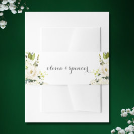 Cintas Para Invitaciones Watercolor Floral Blanco Moderno Boda Boho