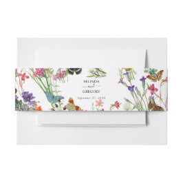 Cintas Para Invitaciones Watercolor Flores silvestres mariposas Boda floral