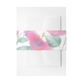 Cintas Para Invitaciones Watercolor Hibiscus Maui Boda