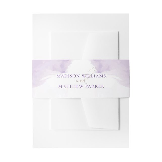 Cintas Para Invitaciones Watercolor Lavender Garden Wedding (Anverso Ejemplo)