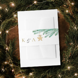 Cintas Para Invitaciones Watercolor Pine Boughs Navidades Boda de Invierno