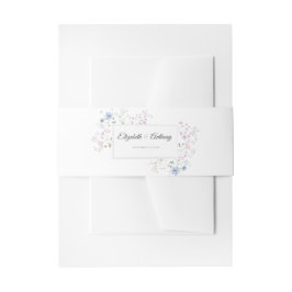 Cintas Para Invitaciones Watercolor Pink & Dusty Blue Floral Wedding