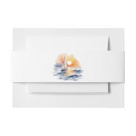 Cintas Para Invitaciones Watercolor Sailboat Sunset Seascape Boda