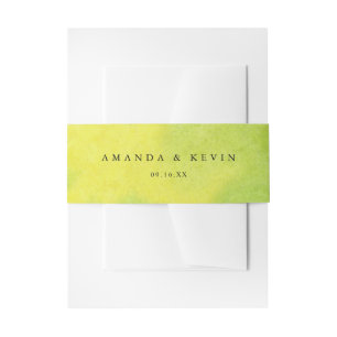 Cintas Para Invitaciones Watercolor Splash Lemon Amarillo Lime Green Boda