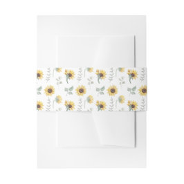 Cintas Para Invitaciones Watercolor Sunfloweri en Boda floral en flor