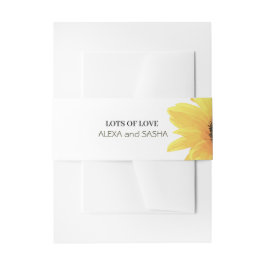 Cintas Para Invitaciones Watercolor Sunflowers Wedding Thank You Card